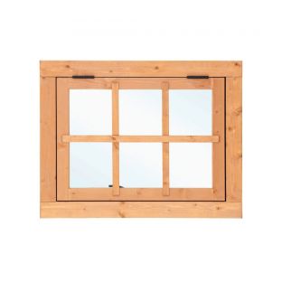 Raam douglas uitzet inclusief roedes 90x75cm inbouwmaat 85x70cm raammaat 76,6x61,8cm