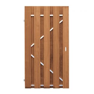 Deur bangkirai recht stalen frame uni 180x100cm inclusief duimen