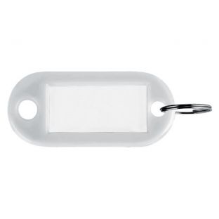 Sleutellabel kunststof wit