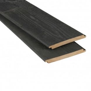 Achter/zijwand vuren zwart rabat verticaal 300cm
