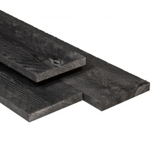 Vuren plank zwart gespoten fijnbezaagd 21x195mm