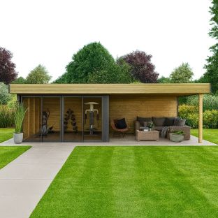 Tuinhuis excellent Sevilla vuren geimpregneerd 300x390+385cm