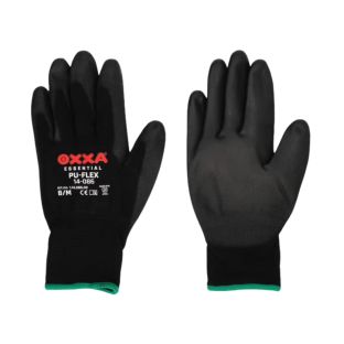 Werkhandschoen zwart pu flex maat 8 m