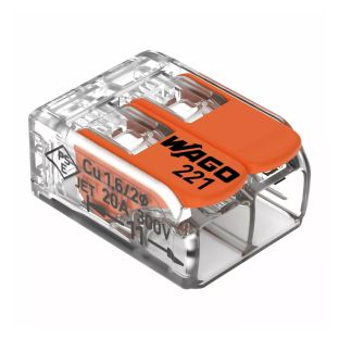 Wago insteekverbindingsklem 2 gats oranje