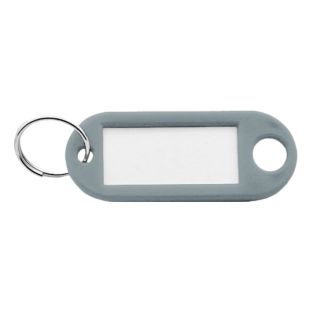 Sleutellabel kunststof grijs