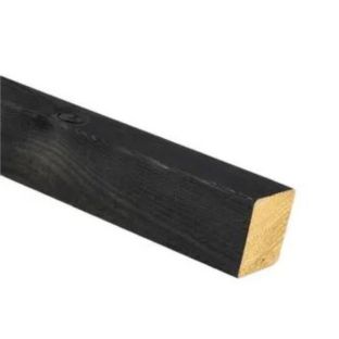 Achterhout recht geimpregneerd zwart behandeld 28x45mm