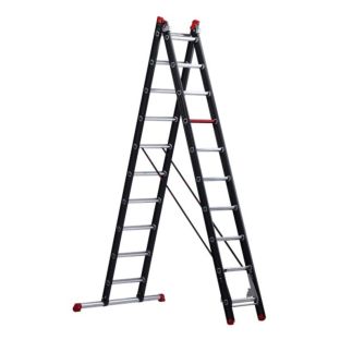 Altrex Reformladder recht mounter 2x10 zr2050 opberg 2,80mtr uitgeschoven 5,00mtr werkh 5,90mtr