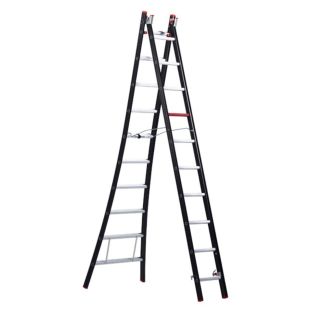 Altrex Reformladder uitgebogen nevada 2x10 nzr2052 opberg 2,95mtr uitgeschoven 5,15mtr werkh 6,05mtr
