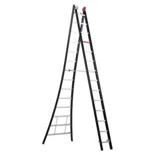 Altrex Reformladder uitgebogen nevada 2x14 nzr2072 opberg 4,05mtr uitgeschoven 7,10mtr werkh 7,90mtr