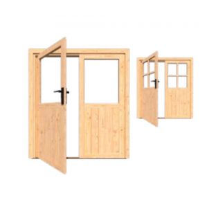 Deur douglas dubbel glas 201,8x169.7cm inbouwmaat 199,5x164,5cm deurmaat 2 x 193x78cm