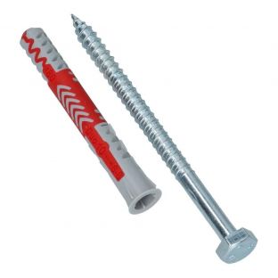 Fischer nylon plug duopower 10x80s inclusief zeskantbout