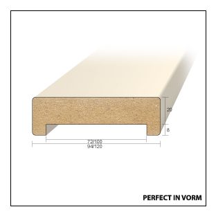 Mdf gibolat wit gegrond 28x94mm