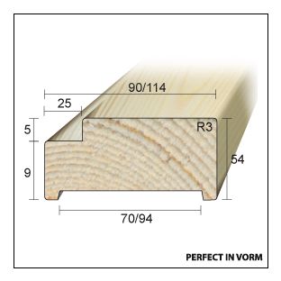 Hardhouten kozijn opdek wit gegrond 56x115mm