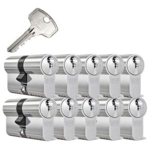 Dom profielcilinderset plura skg**    30/30 set a 10 stuks  gelijksluitend