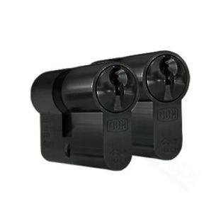 Dom profielcilinderset plura skg** 30/30 zwart  set a 2 stuks gelijksluitend