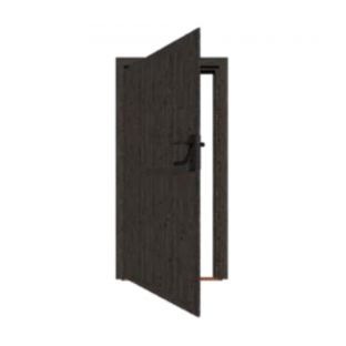 Deur vuren enkel dicht zwart links 201,8x91.5cm inbouwmaat 199,5x86.5cm deurmaat 193x78cm