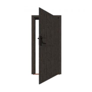 Deur vuren enkel dicht zwart rechts 201,8x91.5cm inbouwmaat 199,5x86.5cm deurmaat 193x78cm